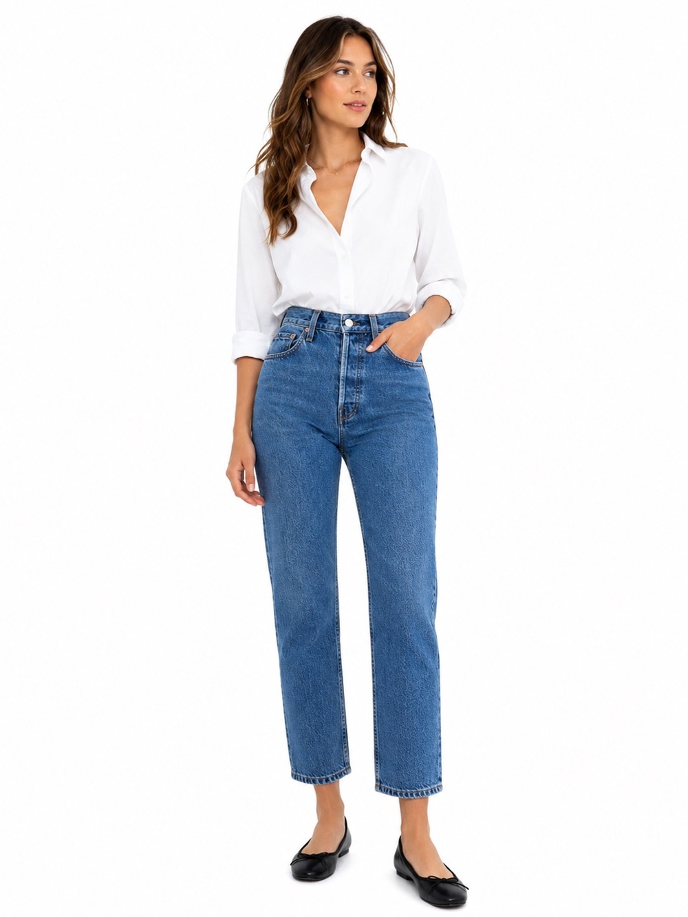 Everlane Curvy ’90s Cheeky Straight Jeans 25R Organic Cotton High Rise